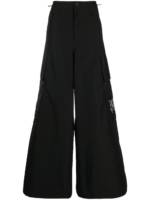 Palm Angels Wide-Leg-Hose mit Monogramm - Schwarz