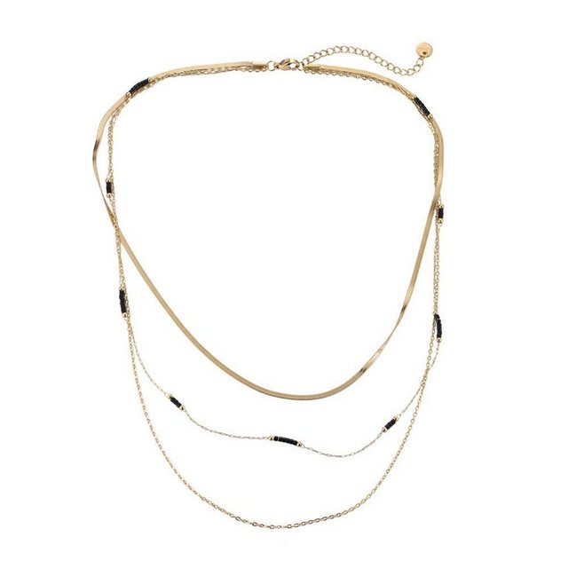 Unal Store Edelstahlkette Damen-Kette (Damen, 1-tlg., Geschenk), Multilayered Edelstahl Halskette