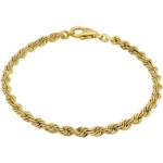 modabilé Goldarmband Armband Kordelkette hohl 3,8mm 585 Echtgold, Herren Armkettchen 18,5cm, Armkette Made in Germany