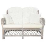 vidaXL Sofa 2-Sitzer-Sofa Grau Rattan Couch