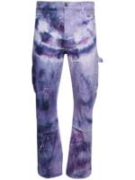 AMIRI Jeans in Batikoptik mit Risseffekt - Violett