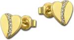 GoldDream Paar Ohrstecker GoldDream Damen Ohrringe Herz Zirkonia (Ohrstecker), Damen Ohrstecker (Herz) aus 333 Gelbgold - 8 Karat, ca. 9mm x 8mm