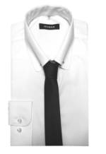 Huber Hemden Langarmhemd HU-5530 Piccadilly-Kragen mit Kragenspangeund Krawatte Regular Fit