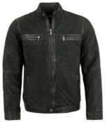 Jilani Lederjacke Remo Echtleder Herren Lederjacke Lammnubuk schwarz