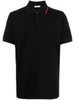 Moncler Poloshirt aus Pikee mit Logo-Patch - Schwarz