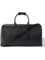 Serapian - Stepan Leather-Trimmed Logo-Embossed Coated-Canvas Weekend Bag - Men - Black