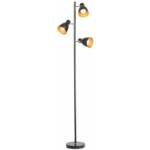 Stehleuchte Design Stehlampe Standleuchte Stand Lampe Metall 3-flammig schwarz - 10