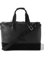 TOM FORD - Suede-Trimmed Full-Grain Leather Weekend Bag - Men - Black