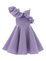 Tulleen Schulterfreies Kleid mit Rüschen - Violett