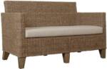 Krines Home Loungesofa Rattan-Sofa 2-Sitzer Lounge Couch aus echtem Rattan inkl. Sitzpolster