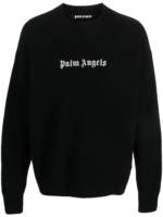 Palm Angels Pullover mit Logo-Intarsie - Schwarz