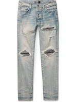 AMIRI - MX1 Skinny-Fit Panelled Distressed Jeans - Men - Blue - UK/US 36