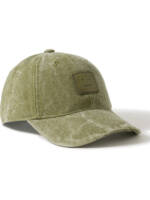 Acne Studios - Leather-Trimmed Distressed Cotton-Canvas Baseball Cap - Men - Green