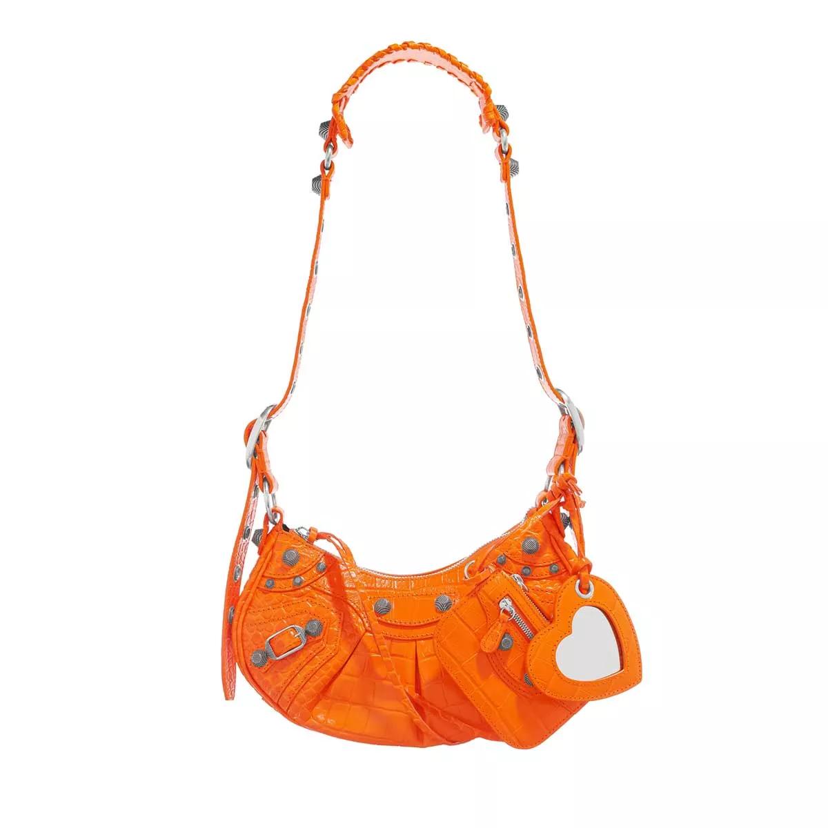Balenciaga Crossbody Bags - Le Cagole XS Shoulder Bag Crocodile Embossed - Gr. unisize - in Orange - für Damen