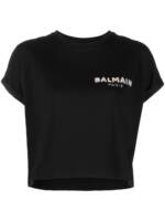 Balmain T-Shirt mit Pailletten-Logo - Schwarz