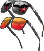 Devenirriche Sonnenbrille 2PCS Polarisierte Sonnenbrille Herren Damen Radfahren Fahren Angeln