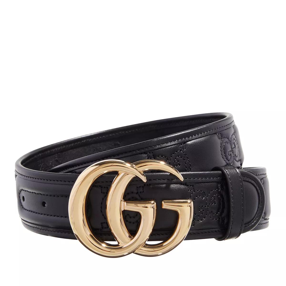 Gucci Gürtel - Marmont Quilted Leather Belt - Gr. 85 - in Schwarz - für Damen
