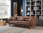 JVmoebel 3-Sitzer Sofa 3 Sitzer Chesterfield Stoff Polster Sofas Kunstleder Couchen, 1 Teile, Made in Europa