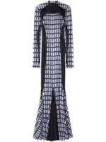 Off-White Maxikleid mit geometrischem Print - Blau