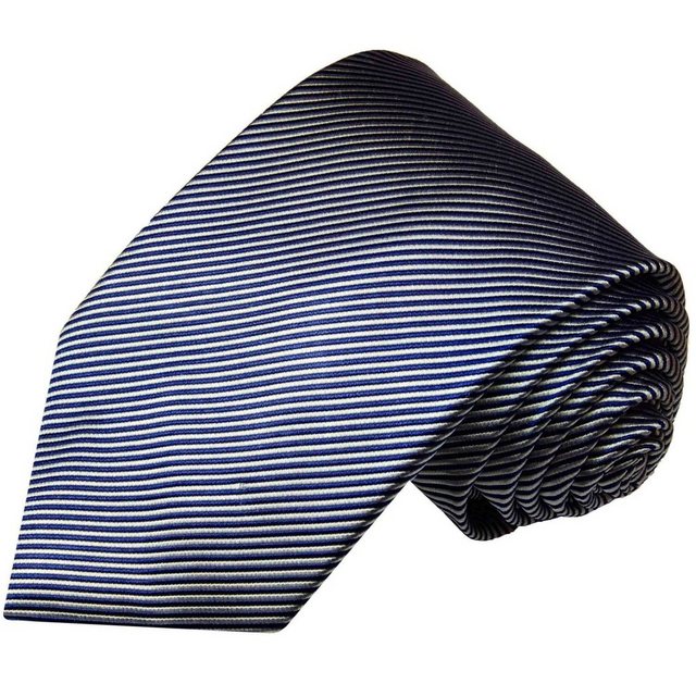 Paul Malone Krawatte Herren Seidenkrawatte Schlips modern gestreift 100% Seide Schmal (6cm), blau 519