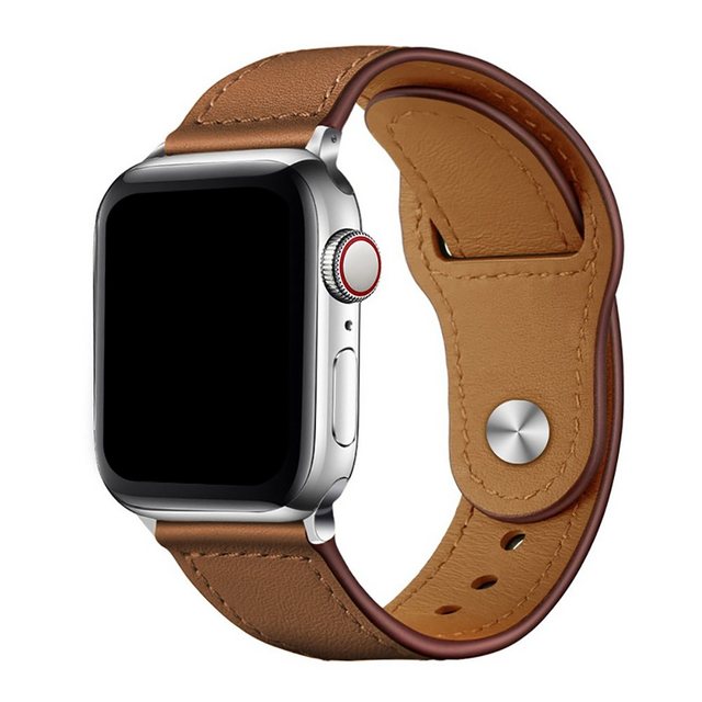 SCOCCC Smartwatch-Armband Lederarmband Kompatibel mit Apple Watch Armband 41mm 40mm 38mm, Echtes Lederband Ersatzarmband Herren Damen armbands