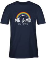 Shirtracer T-Shirt Mr & Mr est. 2023 weiß - Hochzeit - Herren - Herren Premium T-Shirt junggesellenabschied herren
