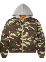 VETEMENTS - Oversized Camouflage-Print Cotton-Twill Hooded Bomber Jacket - Men - Green - S
