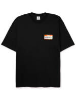 VETEMENTS - Oversized Logo-Print Cotton-Blend Jersey T-Shirt - Men - Black - XS