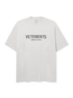 VETEMENTS - Oversized Logo-Print Cotton-Jersey T-Shirt - Men - Gray - XS