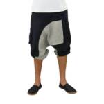 virblatt Cargoshorts Kurze Haremshose Herren, Baumwolle, Sommerhose Herren Goa Shorts festes Canvas Material, Metallnieten, einzigartig