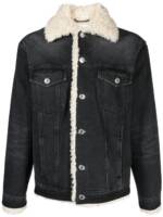 AMI Paris Jeansjacke mit Futter aus Faux Shearling - Schwarz