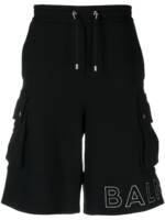 Balmain Cargo-Shorts mit Logo-Print - Schwarz