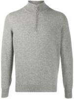 Brunello Cucinelli Rollkragenpullover mit Reißverschluss - Grau