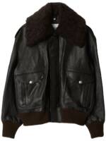 Burberry Lederjacke mit Shearling-Kragen - Schwarz