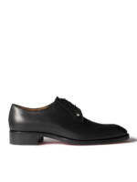 Christian Louboutin - Chambeliss Grosgrain-Trimmed Embellished Leather Derby Shoes - Men - Black - EU 40