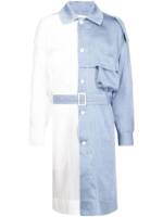 Feng Chen Wang Zweifarbiger Trenchcoat - Blau