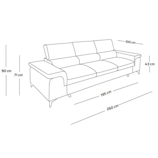 Fun Möbel Big-Sofa Couchgarnitur BASTIEN Megasofa mit Schlaffunktion Stoff Whisper, Kopfstützen verstellbar, Rundumbezug