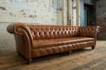 JVmoebel Chesterfield-Sofa Braun Chesterfield Couch Leder 4 Sitzer xxl Big Sofa 100% Leder Sofort, 1 Teile, Made in Europa