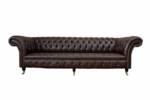 JVmoebel Chesterfield-Sofa Chesterfield Couch Luxus 245cm Ledersofa Couchen 100% Leder Sofort, 1 Teile, Made in Europa