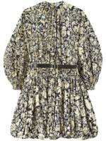 Jil Sander Ballonkleid mit Blumen-Print - Schwarz