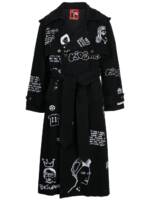 KidSuper Trenchcoat mit Stickerei - Schwarz