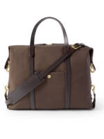 MISMO - Utility Leather-Trimmed Coated-Canvas Weekend Bag - Men - Brown
