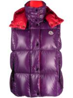 Moncler Gefütterte Weste mit Logo-Patch - Violett