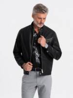 OMBRE Lederimitatjacke Herren-Öko-Lederjacke - schwarz V1 C604 L