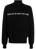 Versace Jeans Couture Rollkragenpullover mit Logo-Print - Schwarz