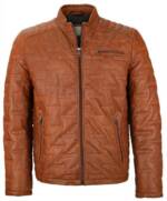 bugatti Lederjacke Men-102/ BUG Echtleder Herren Lederjacke Steppjacke Lammnappa cognac