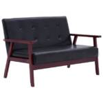 vidaXL Sofa 2-Sitzer-Sofa Schwarz Kunstleder Couch