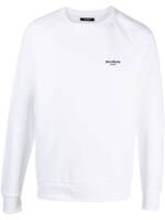 Balmain Sweatshirt mit geflocktem Logo - Weiß