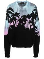 DSQUARED2 Pullover mit tropischem Jacquardmuster - Schwarz