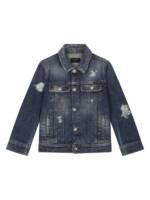 Dolce & Gabbana Kids Jeansjacke mit Distressed-Detail - Blau